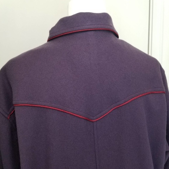 Wool Purple Duster Coat Silver Concho Buttons Accent - Picture 8 of 11